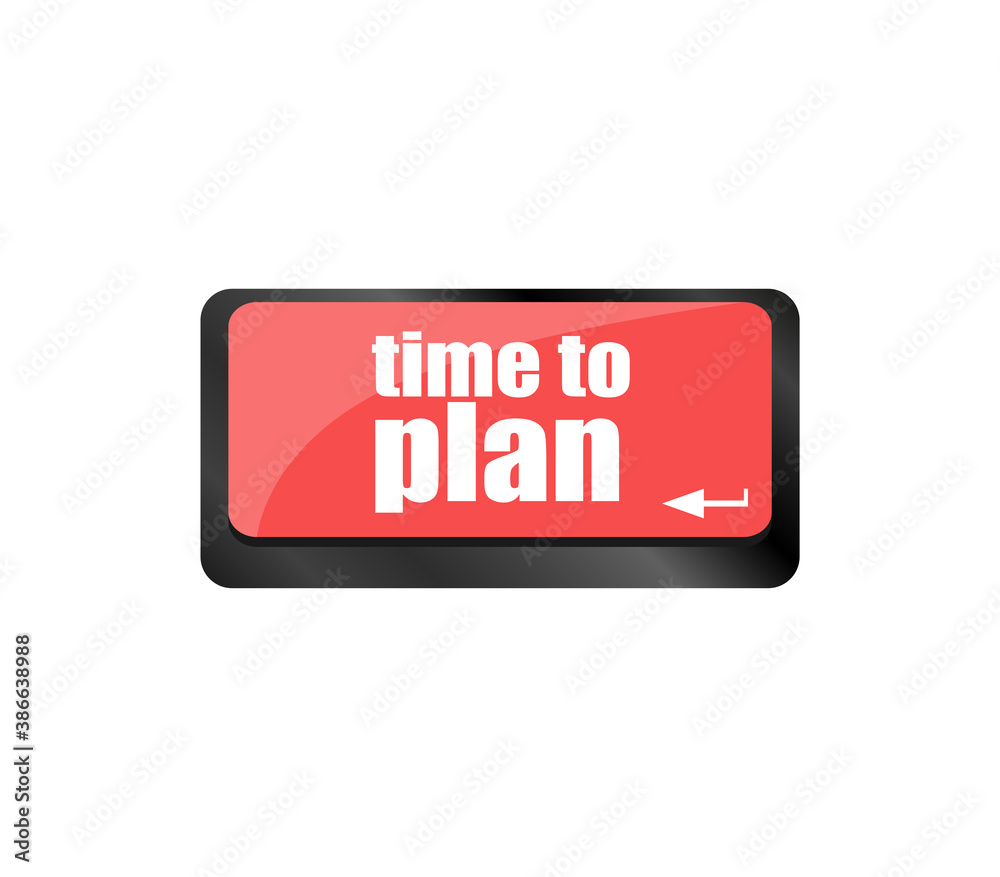 Fototapete future time to plan concept with key on computer keyboard