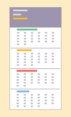 Calendar dates and days isolated icon in flat style design. A calendar that hangs on the wall, pages for several months. Reminder of time, schedule timetable. Monthly planner on a beige background