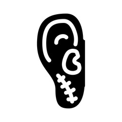 ear surgery glyph icon vector illustration sign