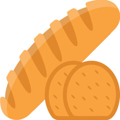 
A long cylindrical dough baked bread, breadstick  
