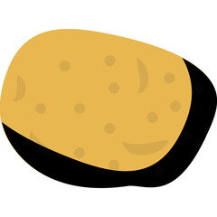 
Oval shaped vegetable with dots on the edge, it is potato 
