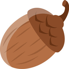 
A brown colored designed fruit from oats family representing  acorn

