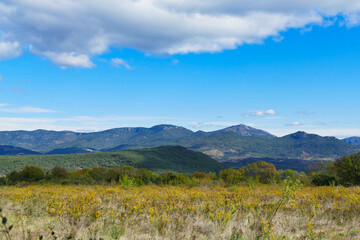 rolling landscape in autumn