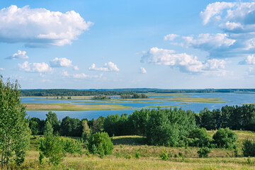 Fototapeta na wymiar Panoramic view of the Braslav Lakes National Park, Belarus
