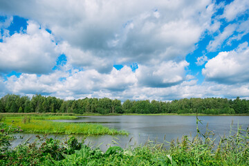 Panoramic view of the Braslav Lakes National Park, Belarus