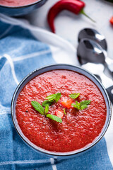 Homemade Strawberry and Watermelon Gazpacho