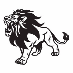 Angry Lion Standing. Esport Sports Mascot Logo Vector Illustration Design Icon 