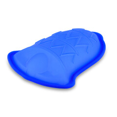 Blue silicone cupcake or muffin form isolated on white background. Cake cup, silicone mold, bakeware.
