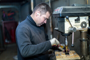 Close-up portrait of a man in the workplace