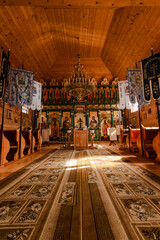Obraz premium Interior of Komancza Orthodox Church in Poland.