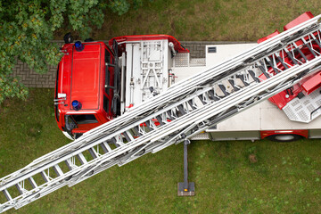 Firetruck in a view from above.