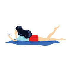 a girl
flat design a girl is relaxing and while playing the cellphone