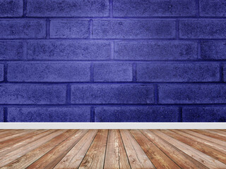  Brick wall with floor interior background