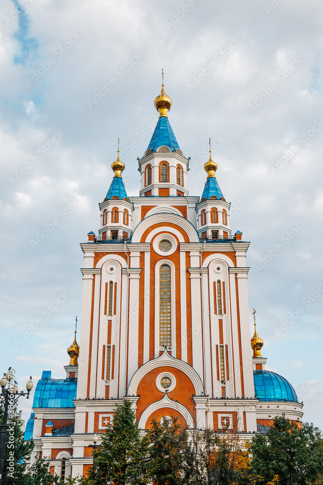 Wall mural dormition cathedral in khabarovsk, russia