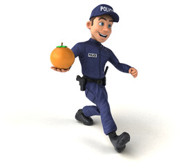 Fun 3D illustration of a cartoon Police Officer