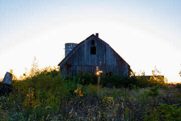 old barn in the field