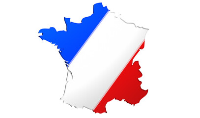 france map of the country 3d