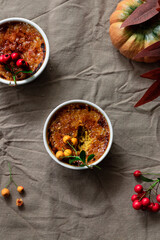 French classical dessert with pumpkin