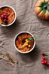 French classical dessert with pumpkin