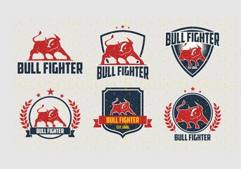 Obraz premium Bull Fighter Rough Logo