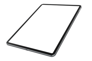 Empty screen tablet computer 3d rendering on white background