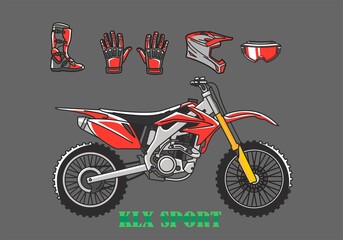 Dirt Bike Set Free Vector