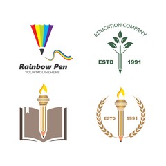 education pencil  torch icon  illustration vector