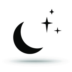 Obraz na płótnie Canvas Moon and stars silhouette. Vector illustration.