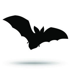 Bat. Halloween sign isolated on white. Vector illustration.