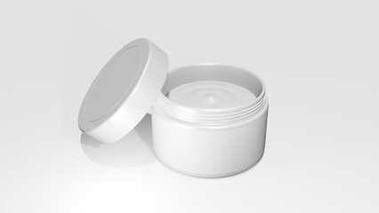 cosmetic cream packaging 3d rendering grayscale image for mockup base