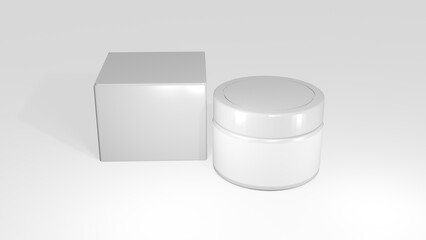 cosmetic cream packaging 3d rendering grayscale image for mockup base