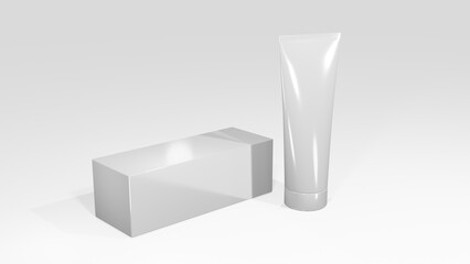 cosmetic lotion packaging 3d rendering grayscale image for mockup base