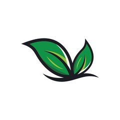 green leaf ecology nature element  vector icon of go green
