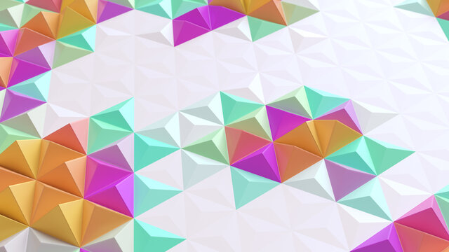 Abstract geometric bright tech pattern. 3D render