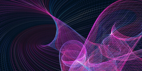 Abstract colored polygonal mesh background. 3d rendering © alexmu