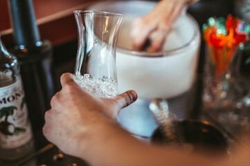 pouring milk into glass
