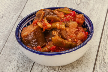 Caucasian vegan cuisine - ajapsandali with vegetables