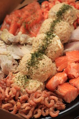 Fresh seafood on plate