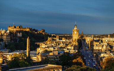 Fototapeta premium Edinburgh city skyline from Calton Hill., United Kingdom