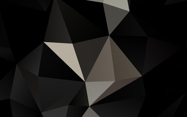 Dark Black vector shining triangular background.