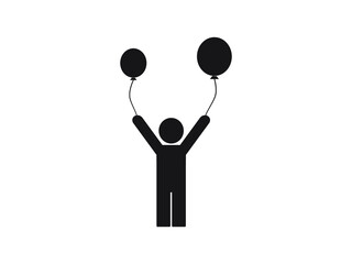 person inflatable balloon vector illustration eps10