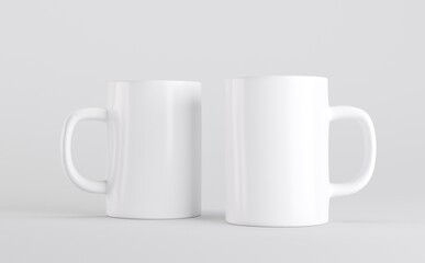 White Coffee Mug Cup Mockup 3D Illustration 