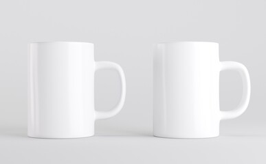 White Coffee Mug Cup Mockup 3D Illustration 