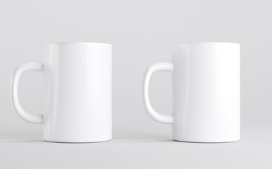 White Coffee Mug Cup Mockup 3D Illustration 