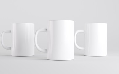 White Coffee Mug Cup Mockup 3D Illustration 