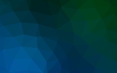 Dark Blue, Green vector abstract polygonal layout.