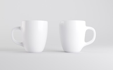 White Coffee Mug Cup Mockup 3D Illustration 