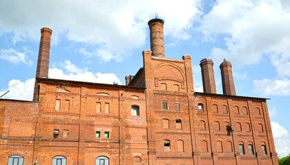 Fragment of the facade of the old brewery (1877). Rybinsk