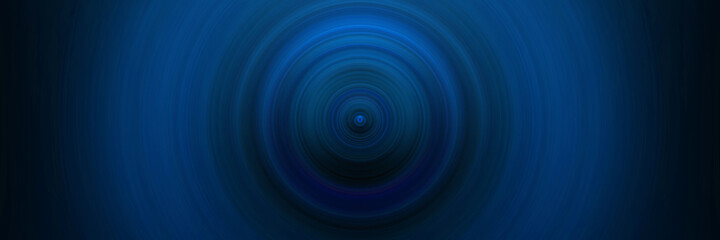 Abstract round blue background. Circles from the center point. Image of diverging circles. Rotation that creates circles.