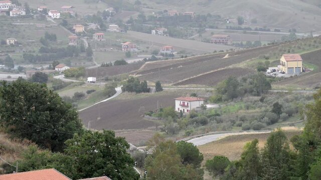 Panorama of the territory of Nicosia in Central Sicily in the Province of Enna